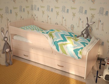 Детская кровать для мальчика Максимка, цвет Млечный дуб в Красноярске