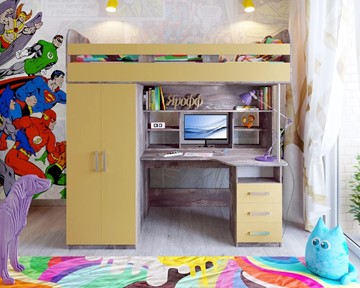 Детская кровать-чердак Аракс, каркас Бетон, фасад Зира в Норильске