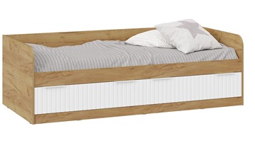 1-спальная детская кровать Хилтон Тип 1 900 (Дуб Крафт Золотой/Белый матовый) в Красноярске