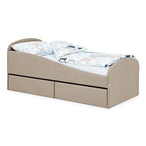 Кровать в детскую с ящиками Letmo 190х80 песочный (рогожка) в Норильске