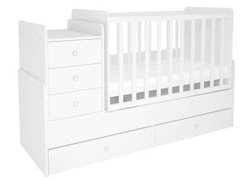 Кровать для новорожденных с комодом POLINI Kids Simple 1100 Белый в Норильске