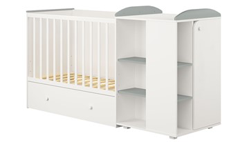 Кровать-трансформер детская с комодом POLINI Kids Ameli 800 Белый / Серый, серия AMELI в Норильске