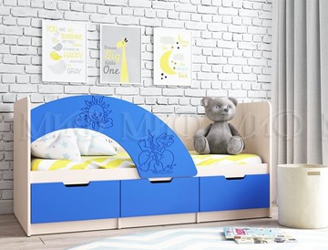 Детская кровать с бортиками Юниор-3, синий матовый в Норильске