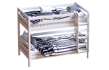 Детская двухъярусная кровать Мебельград Авалон, восковая эмаль с прямой лестницей в Норильске