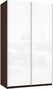 Шкаф-купе 2-х дверный Прайм (Белое стекло/Белое стекло) 1200x570x2300, венге в Норильске