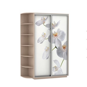 Шкаф Экспресс 1700x600x2200, со стеллажом, Орхидея белая/дуб молочный в Норильске
