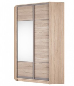 Шкаф угловой Аларти (YA-230х1250(602) (2) Вар. 5; двери D3+D4), с зеркалом в Норильске