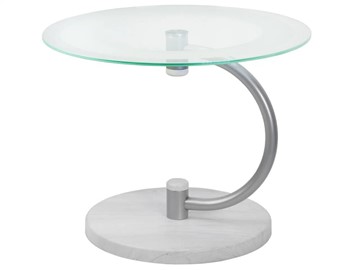 Стеклянный столик Мебелик Дуэт 13Н (металлик-дуб дымчатый-прозр) в Норильске