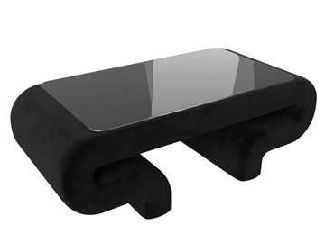 Стеклянный столик Волна, черный (велюр) в Норильске