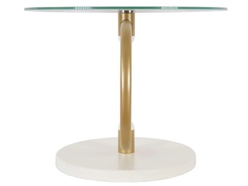 Стеклянный столик в зал Дуэт 13Н (золото-слоновая кость-прозрачное) в Норильске