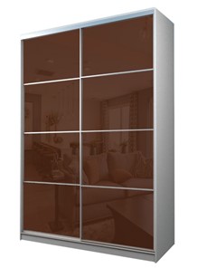 Шкаф 2-х дверный MAX МШ-23-6-16-22, Профиль Серебро/Цвет Белый/Oracal Шоколад в Норильске