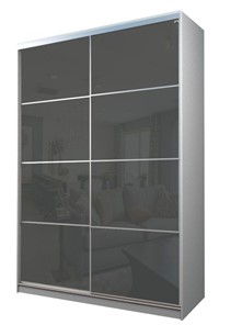Шкаф 2-х дверный MAX МШ-25-6-18-22, Профиль Серебро/Цвет Белый/Oracal Темно-серый в Норильске