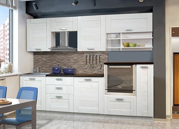 Кухонный гарнитур Марибель Квадро 2700, цвет Белая лиственница в Норильске