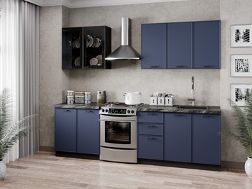 Кухонный гарнитур 2600 Индиго, Черный/Темно-синий в Норильске