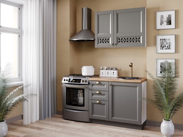 Кухонный гарнитур Амели-3 1600, Белый/Оникс серый в Норильске