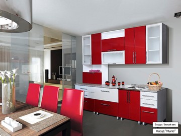 Кухонный гарнитур Мыло 224 2600, цвет Бордо/Белый металлик в Норильске