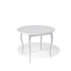 Стол обеденный круглый Kenner 1000С (Белый/Стекло белое глянец) в Норильске