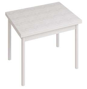 Кухонный обеденный стол СТ22, Белый/Белый мрамор в Норильске