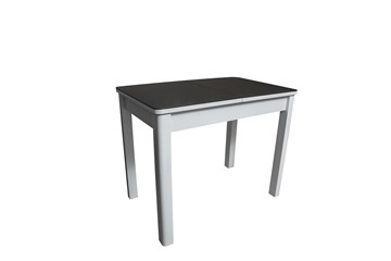 Стеклянный кухонный стол Айсберг-2СТ белое/черное/прямые массив в Норильске