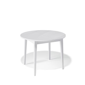 Круглый стол на кухню Kenner 1000M (Белый/Стекло белое сатин) в Норильске