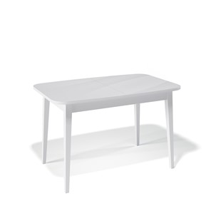 Кухонный раскладной стол Kenner 1200M (Белый/Стекло белое глянец) в Норильске