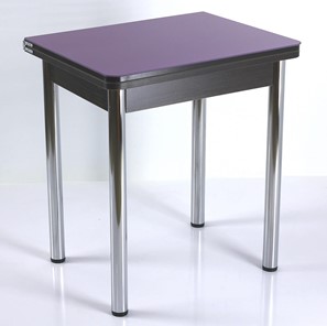 Кухонный пристенный стол СПА-02 СТ2, венге ЛДСП/стекло фиолетовый/39 прямые трубки хром в Норильске