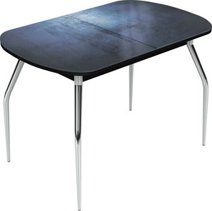 Кухонный раскладной стол Ривьера исп.2 хром №5 (Exclusive h149/черный) в Норильске