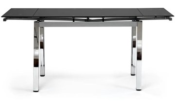 Стеклянный кухонный стол CAMPANA ( mod. 346 ) металл/стекло 70x110/170x76, хром/черный арт.11413 в Норильске