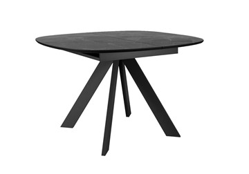 Овальный обеденный стол DikLine BK100 Керамика Черный мрамор/подстолье черное/опоры черные в Красноярске