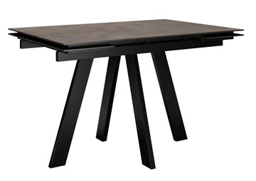 Кухонный раскладной стол DikLine DM120 Хромикс бронза / опоры черные в Норильске