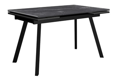 Керамический кухонный стол DikLine SKA125 Керамика Серый мрамор/подстолье черное/опоры черные (2 уп.) в Норильске