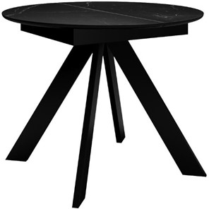 Раздвижной стол DikLine SKC100 D1000 Керамика Черный мрамор / опоры черные в Норильске