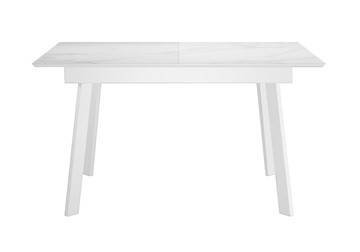 Раздвижной стол DikLine SKH125 Керамика Белый мрамор/подстолье белое/опоры белые (2 уп.) в Норильске