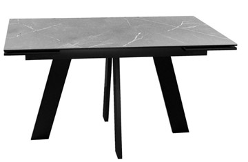 Раскладной стол DikLine SKM140 Керамика серый мрамор/подстолье черное/опоры черные (2 уп.) в Норильске