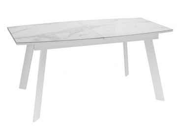Раскладной стол Dikline XLS160 мрамор белый глянец/ножки белые в Норильске