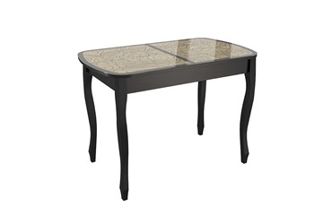 Стеклянный стол Экстра 2 цвет венге-арабика (1000х600х745) в Норильске