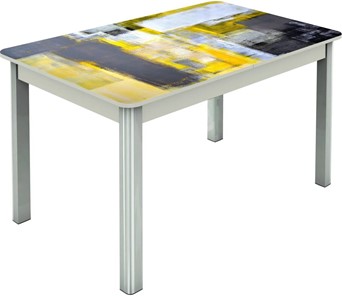 Кухонный стол раздвижной Гамбург исп.1 ноги метал. крашеные №23, Фотопечать (Текстура №51) в Норильске