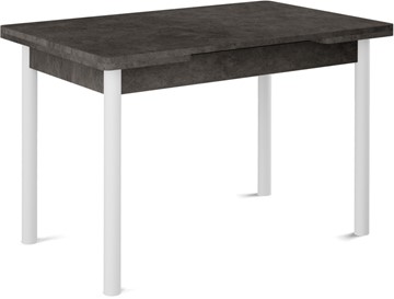 Кухонный раскладной стол Кубика Милан-2 EVO, ноги белые, серый камень в Норильске