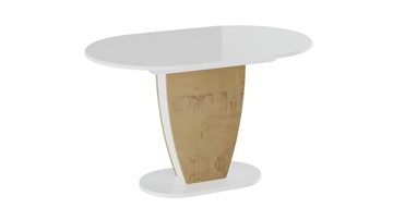 Кухонный стол раздвижной Монреаль тип 1 (Белый глянец/Бунратти) в Норильске