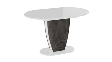 Овальный кухонный стол Монреаль тип 1 (Белый глянец/Моод темный) в Норильске