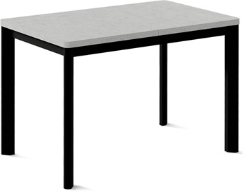 Кухонный раскладной стол Кубика Токио-2L (ноги металлические черные, светлый цемент) в Норильске