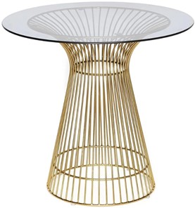 Стеклянный стол ARGO (mod. DT1471) металл/стекло, D80x74.5 черный/золотой в Норильске
