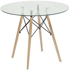 Кухонный обеденный стол CINDY GLASS (mod.80GLASS) металл/стекло, D80х75см, прозрачный арт.13068 в Норильске