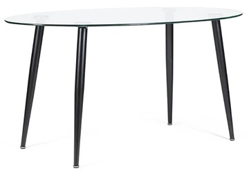 Стеклянный стол KASSEL (mod. DT333) металл/закаленное стекло (10 мм), 150х90х75см, черный в Норильске