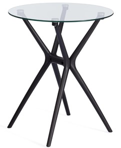 Стеклянный обеденный стол PARNAVAZ (mod. 29) пластик/стекло, 60х60х70,5 прозрачный/черный арт.19698 в Красноярске