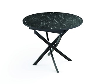 Раскладной стол 55.04 Адажио, мрамор черный/черный/металл черный в Норильске