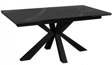 Стол раздвижной DikLine SFE140 Керамика Черный мрамор/подстолье черное/опоры черные (2 уп.) в Норильске