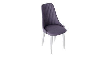 Обеденный стул Франк (конус) исп2 (Белый матовый/Микровелюр Фиолетовый) в Норильске