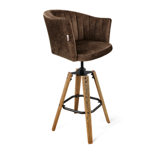 Барный стул SHT-ST42-1 / SHT-S93 (кофейный трюфель/браш.коричневый/черный муар) в Норильске