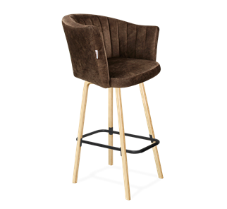 Барный стул SHT-ST42-1 / SHT-S94 (кофейный трюфель/прозрачный лак/черный муар) в Норильске